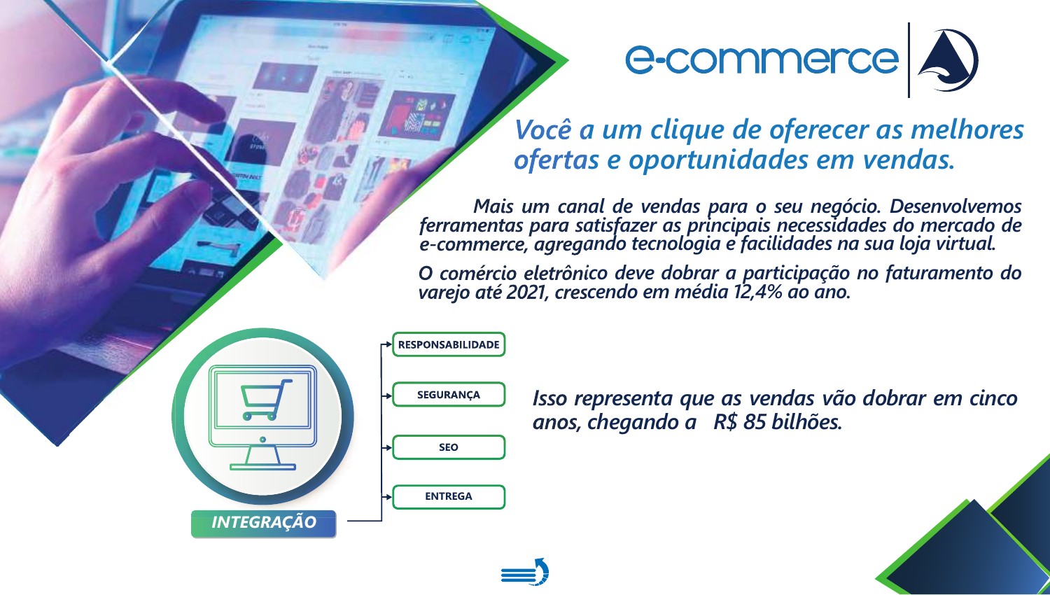 Página oficial da Adsomos apresentando E-COMMERCE