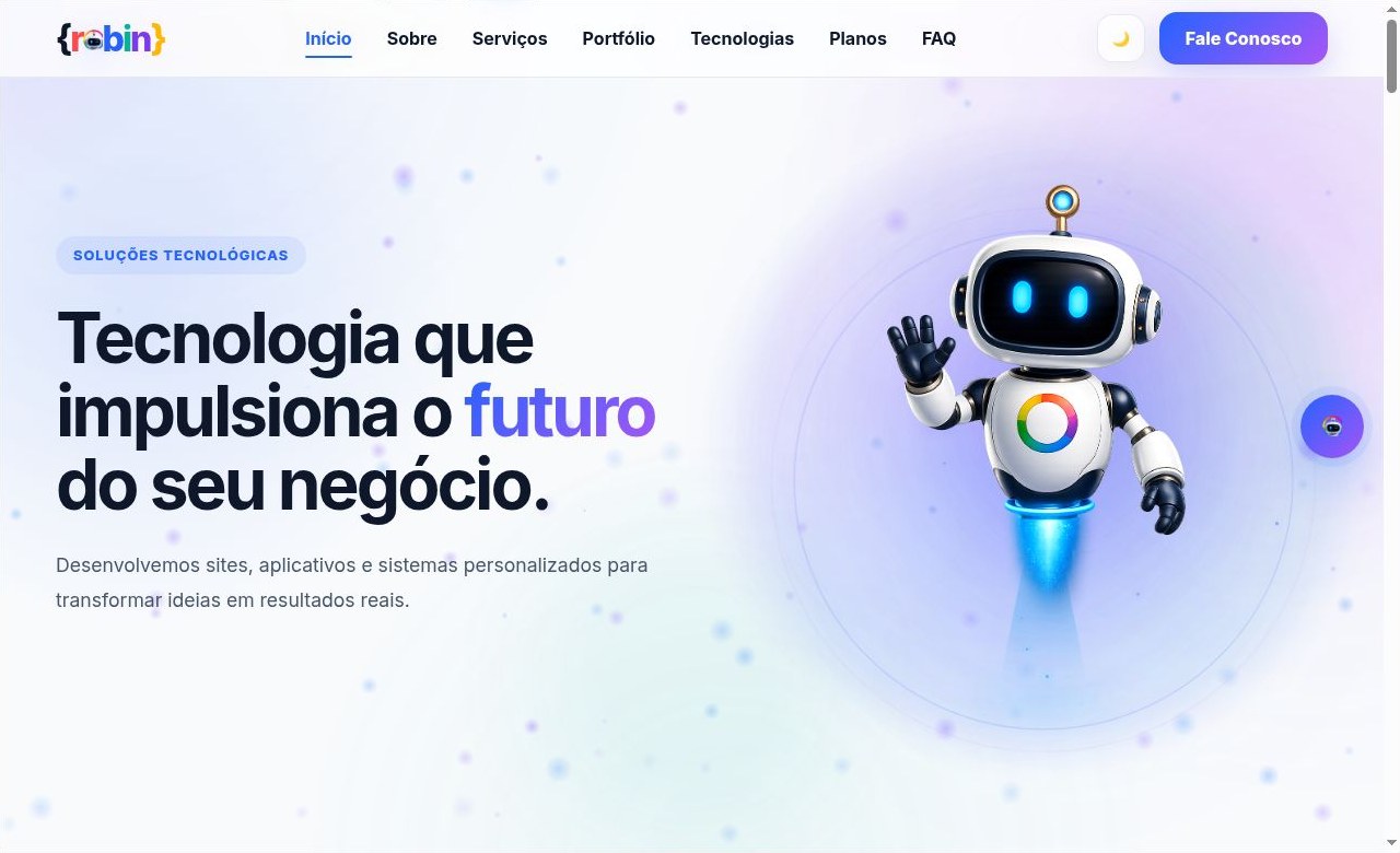Captura real do site Robin